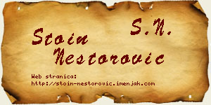Stoin Nestorović vizit kartica